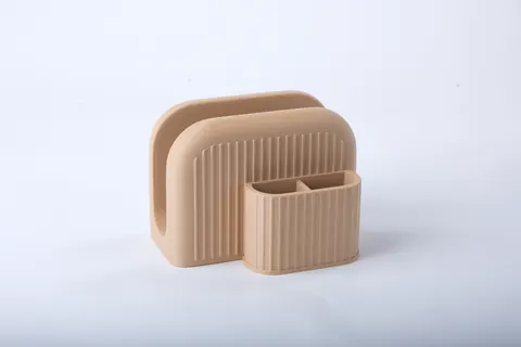Minimal Ribbed Desk Organizer — 3D printed minimalist organizer