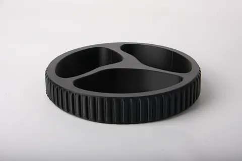 Minimalist Ribbed 3-Compartment Desk Catchall — 3D printed minimalist organizer
