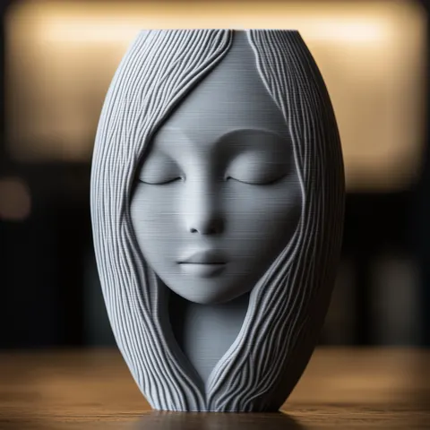 Ваза Голова Девушки — 3D printed figural vase