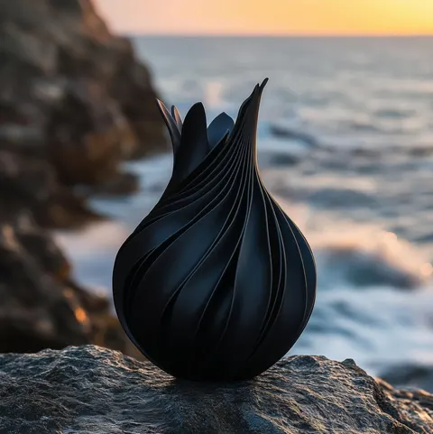 Ваза Крученная Ткань — 3D printed geometric vase