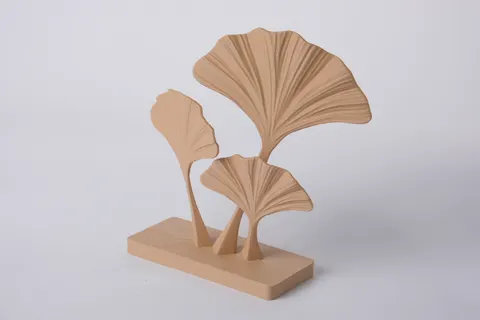 Modern Ginkgo Decor Leaves Sculpture — 3D printed botanical sculpture