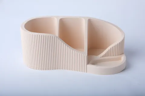 Modern Ribbed Desk Organizer — 3D printed minimalist organizer