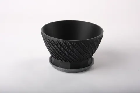 Modern Textured Planter — 3D printed geometric vase
