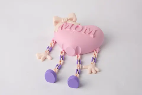 Mom Heart Flexi Figurine — 3D printed seasonal flexi toy