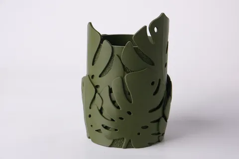 Monstera Leaf Tropical Desk Organizer — 3D printed botanical tray