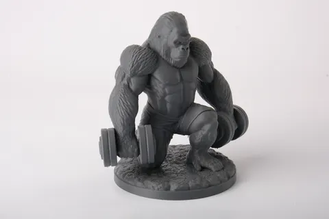 Muscular Gorilla Lifter Sculpture — 3D printed animal figurine