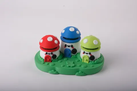Mushroom House Clicker Fidget Toy — 3D printed fidget toy