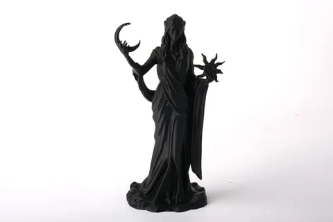 Mystical Lunar Goddess Statue — 3D printed bust sculpture