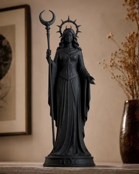 Mystical Oracle Figurine with Staff — 3D printed bust sculpture