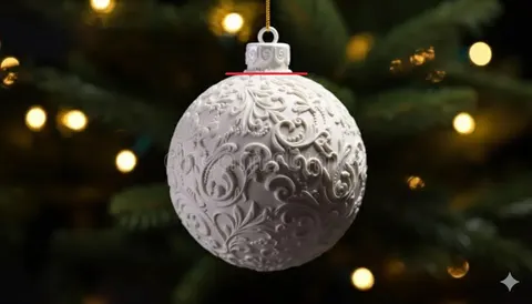 New Years Ball With Patterns — 3D printed seasonal vase