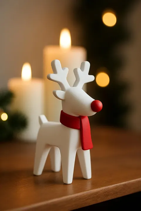 New Years Deer Toy — 3D printed animal figurine