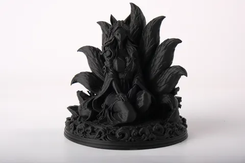 Nine-Tailed Kitsune Figure in Elegant Fantasy Style — 3D printed animal figurine