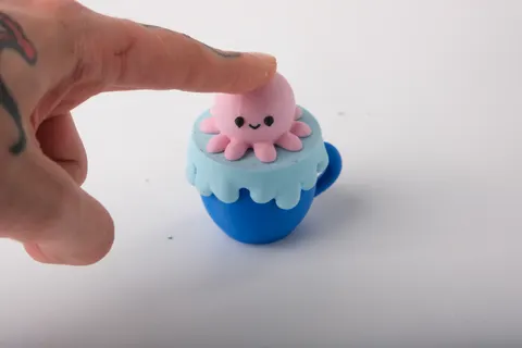 Octopus Clicker Toy with a Cup Base — 3D printed fidget toy