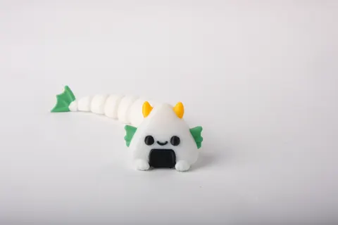Onigiri Dragon Flexi Toy — 3D printed flexi dragon