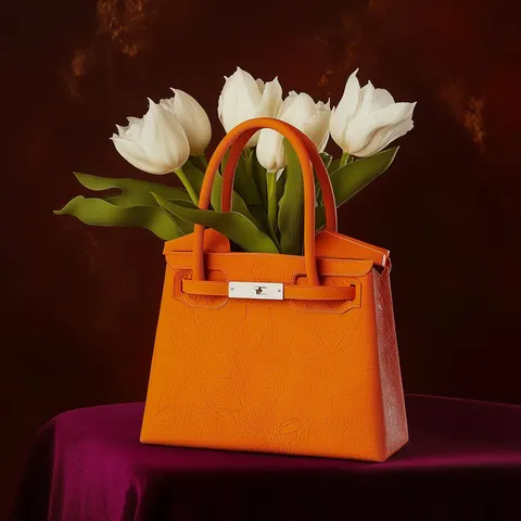 Orange Bag With Plaque — 3D printed wall decor piece
