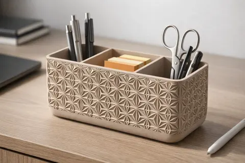 Organizer With Decorative Carvings — 3D printed minimalist organizer