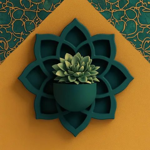 Oriental Vase On The Wall — 3D printed geometric vase