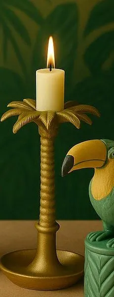 Palm Candle — 3D printed botanical sculpture