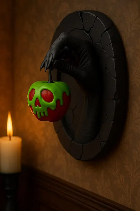 Panel Hand With Apple — 3D printed face sculpture