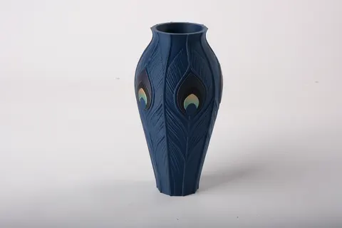 Peacock Feather Vase — 3D printed botanical vase