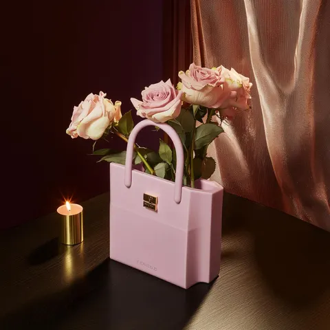 Pink Bag Vase — 3D printed figural vase