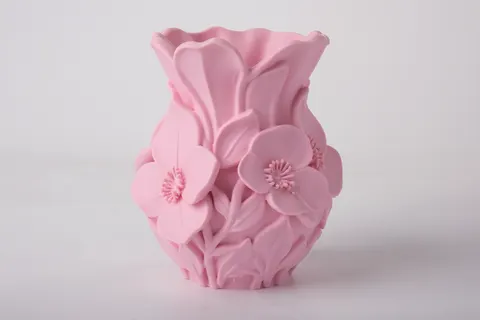 Pink Blossom Vase — 3D printed botanical vase