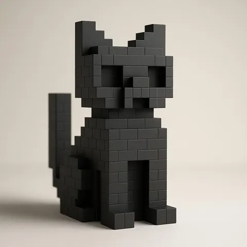 Pixel Cat — 3D printed cat figurine