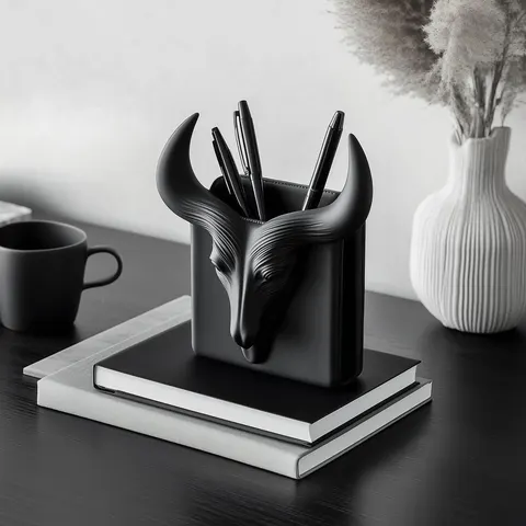 Plastic Kicker With A Bull — 3D printed animal figurine