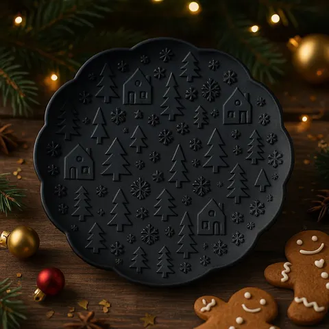 Plate Christmas Trees Houses — 3D printed wall decor piece