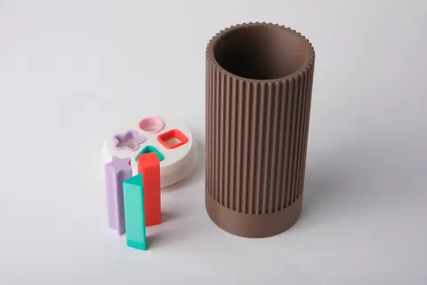Playful Shape Sorting Cylinder for Kids — 3D printed desk organizer