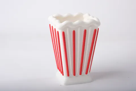Popcorn Bucket Vase — 3D printed figural vase