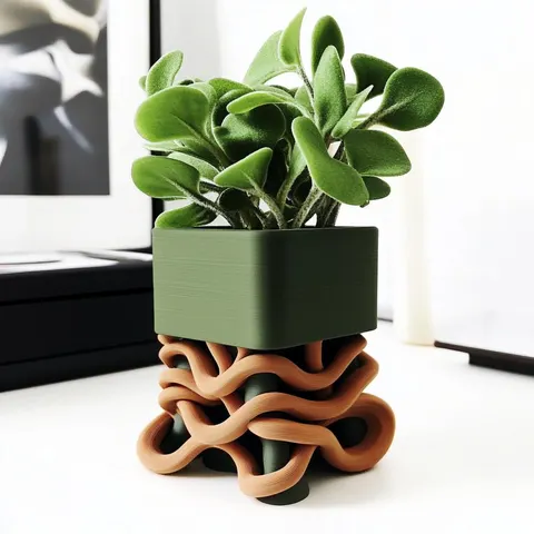 Pot And Roots 2 — 3D printed botanical vase