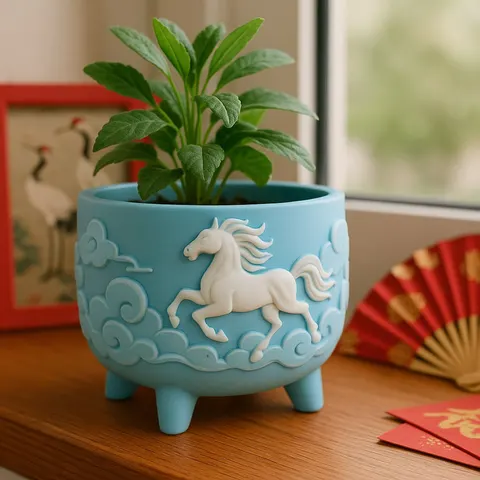 Pot With Horse — 3D printed figural vase