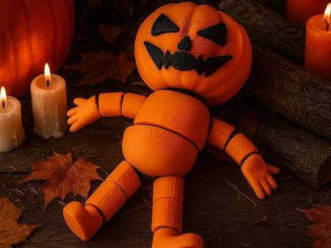 Pumpkin Jack — 3D printed seasonal flexi toy