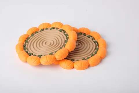 Pumpkin Patch Coasters — 3D printed kitchen accessory