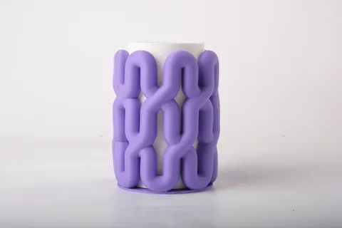 Purple Chain Vase — 3D printed geometric vase