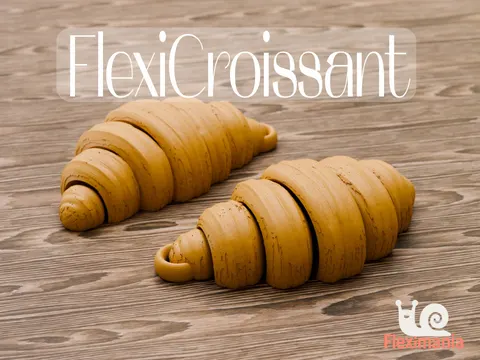 Quirky Croissant Articulated Toy — 3D printed flexi animal