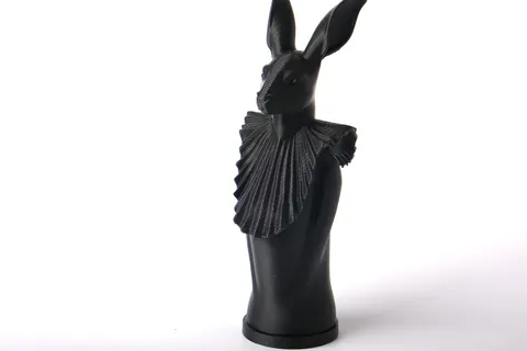 Rabbit in Ruff Sculpture — 3D printed animal figurine
