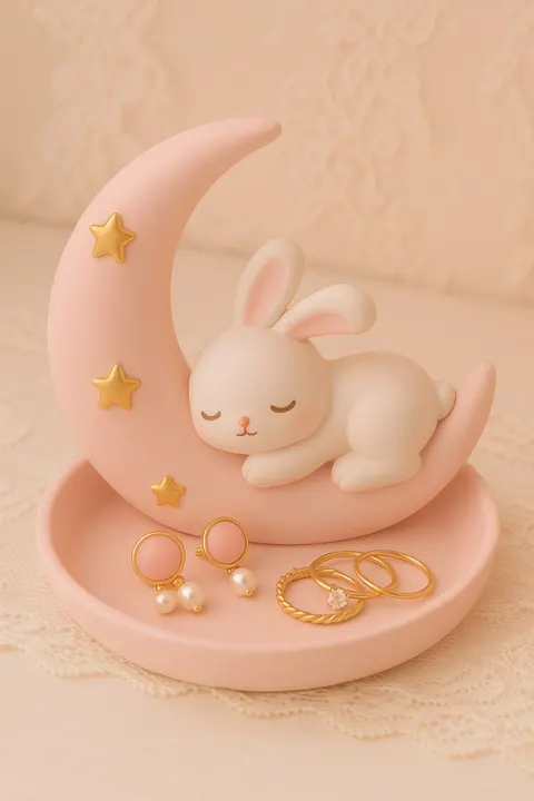 Rabbit On Moon — 3D printed decor piece