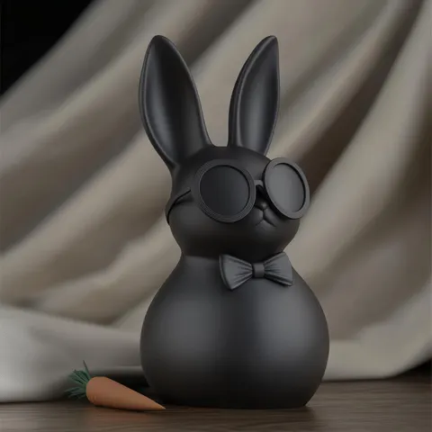 Rabbit With Glasses — 3D printed animal figurine