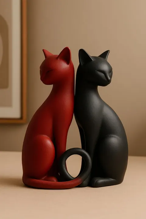 Rad And Black Cats — 3D printed cat figurine