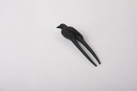 Raven Hair Fork — 3D printed jewelry piece
