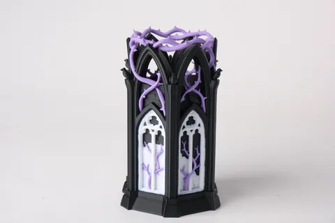 Raven Thorn Tower Vase — 3D printed geometric vase