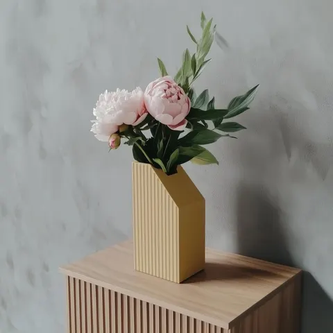 Rectangular Grooved — 3D printed geometric vase