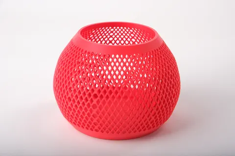 Red Lattice Bowl Modern Openwork Decorative Basket — 3D printed bust sculpture