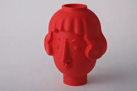 Red Muse Vase — 3D printed figural vase