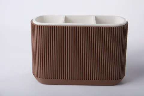 Ribbed Cutlery Organizer Caddy — 3D printed desk organizer