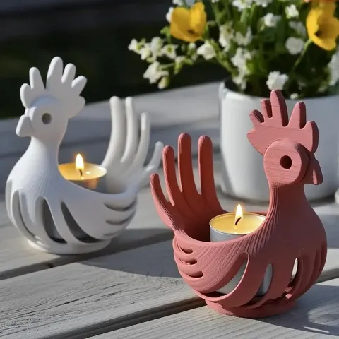 Rooster Candle — 3D printed animal figurine