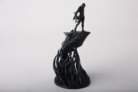Rootbound Abyss Sculpture on Abstract Ascending Base — 3D printed gothic figurine