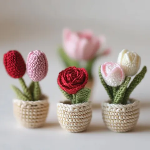 Rose Crochet 2 — 3D printed botanical sculpture
